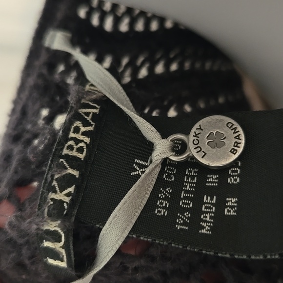 Lucky Brand Open Stitch Button Front Cardigan Black Size XL - Picture 6 of 8